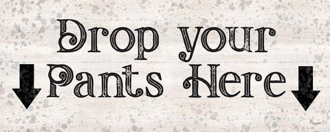 Laundry Room Humor panel I-Drop your Pants Black Ornate Wood Framed Art Print with Double Matting by Reed, Tara