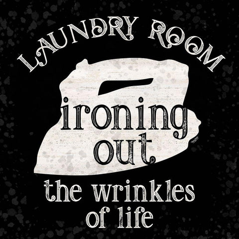 Laundry Room Humor black IV-Wrinkles Black Ornate Wood Framed Art Print with Double Matting by Reed, Tara