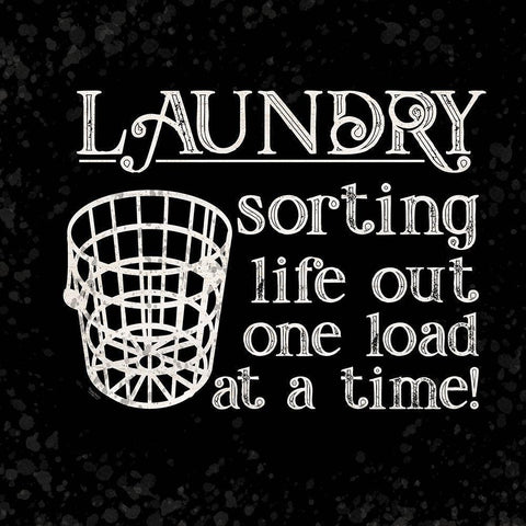 Laundry Room Humor black VII-Sorting Life Black Modern Wood Framed Art Print with Double Matting by Reed, Tara