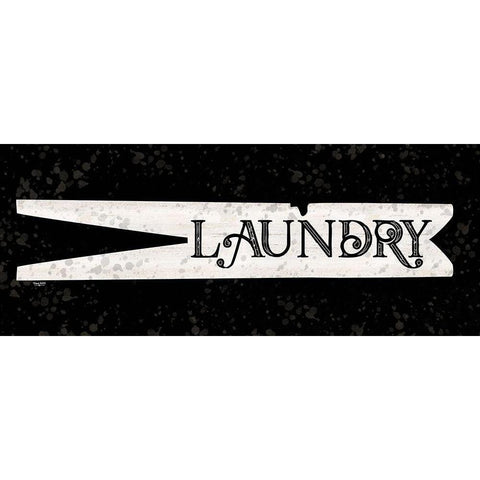 Laundry Room Humor panel black IV-Clothespin Gold Ornate Wood Framed Art Print with Double Matting by Reed, Tara