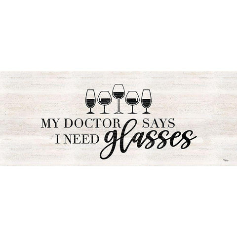 Wine Humor panel I-Need Glasses Gold Ornate Wood Framed Art Print with Double Matting by Reed, Tara