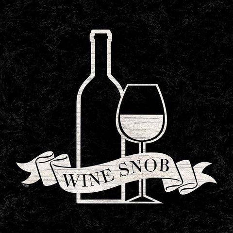 Wine Humor black V-Wine Snob White Modern Wood Framed Art Print by Reed, Tara