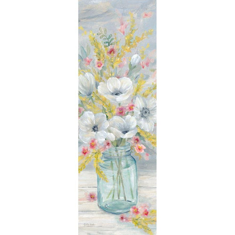 Farmhouse Bouquet vertical I White Modern Wood Framed Art Print by Coulter, Cynthia