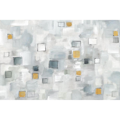 Grid Ensemble Neutral with Gold landscape White Modern Wood Framed Art Print by Coulter, Cynthia