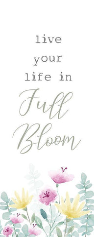 Full Bloom vertical I White Modern Wood Framed Art Print with Double Matting by Hartworks