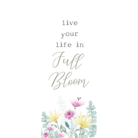 Full Bloom vertical I White Modern Wood Framed Art Print by Hartworks