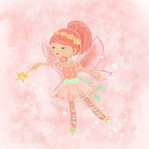 Pink Fairy II White Modern Wood Framed Art Print by Hartworks