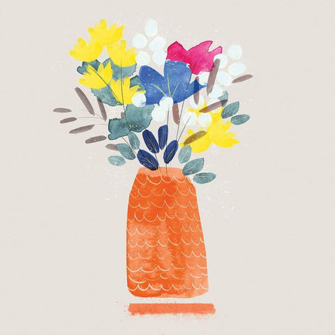 Contemporary Vase III White Modern Wood Framed Art Print with Double Matting by Northern Lights