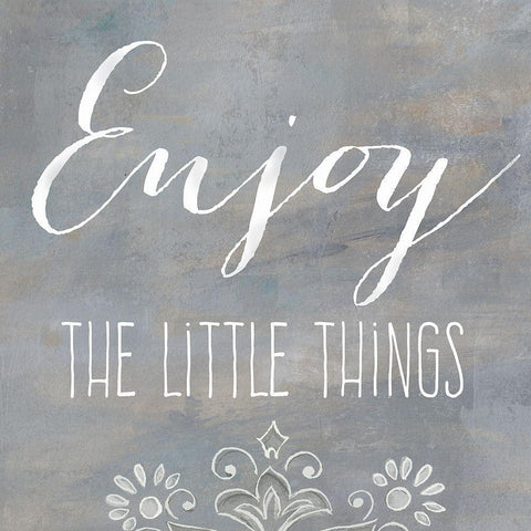 Enjoy the Little Things Black Modern Wood Framed Art Print with Double Matting by Coulter, Cynthia