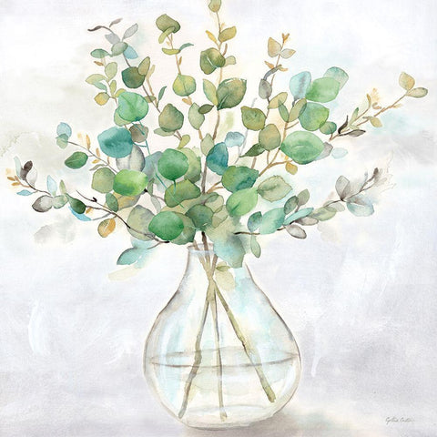 Eucalyptus Vase II White Modern Wood Framed Art Print by Coulter, Cynthia