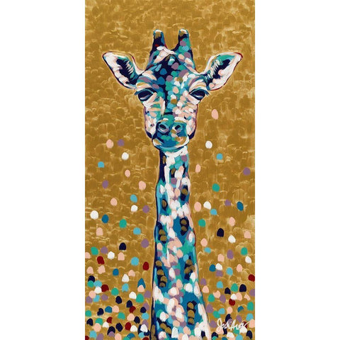 Golden Girl Giraffe Black Modern Wood Framed Art Print with Double Matting by Augustine, Jodi