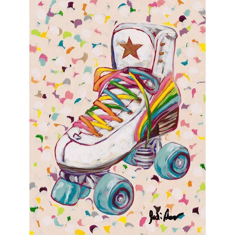 Retro Rainbow White Modern Wood Framed Art Print by Augustine, Jodi