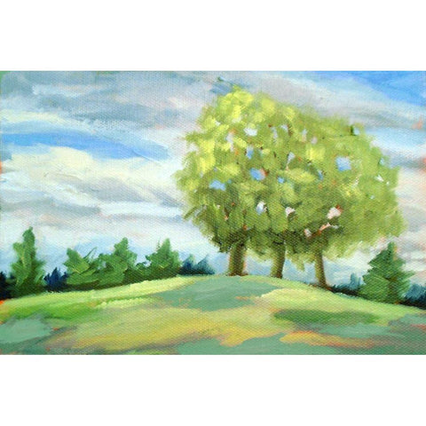 Green Horizon landscape Black Modern Wood Framed Art Print by Wentzell, Kristina