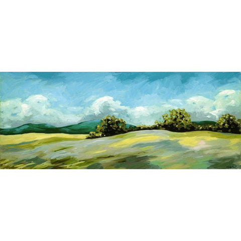 Lavender Breeze panel green White Modern Wood Framed Art Print by Wentzell, Kristina