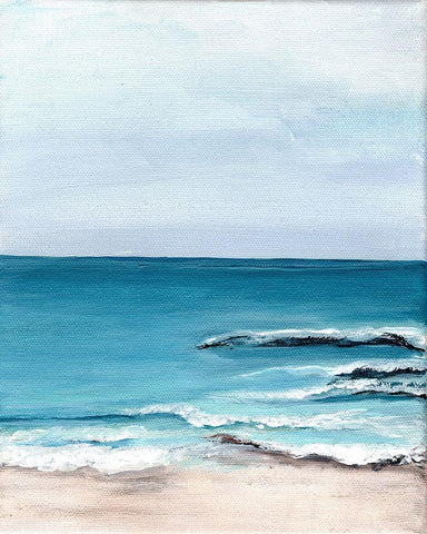 Oceanside View I White Modern Wood Framed Art Print with Double Matting by Chapman, Marcy