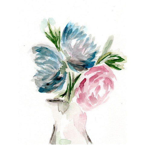 Floral Vase I White Modern Wood Framed Art Print by Chapman, Marcy