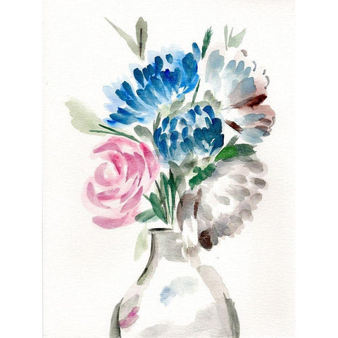 Floral Vase II White Modern Wood Framed Art Print by Chapman, Marcy
