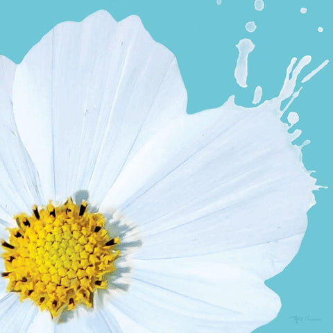 Flower Pop V White Modern Wood Framed Art Print with Double Matting by Cusson, Marie Elaine