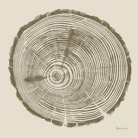 Tree Trunk cream I White Modern Wood Framed Art Print by Cusson, Marie Elaine