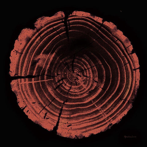 Tree Trunk peach on black Gold Ornate Wood Framed Art Print with Double Matting by Cusson, Marie Elaine