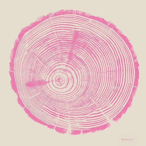 Tree Trunk pink on cream Black Modern Wood Framed Art Print by Cusson, Marie Elaine