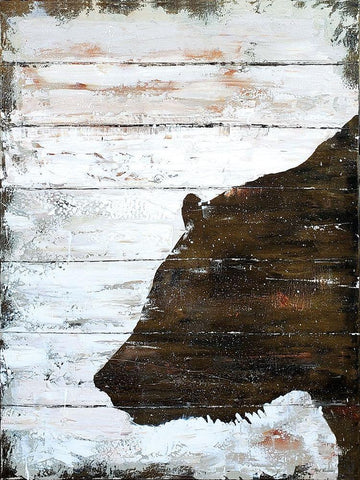 Wild Bear portrait Black Ornate Wood Framed Art Print with Double Matting by Cusson, Marie Elaine