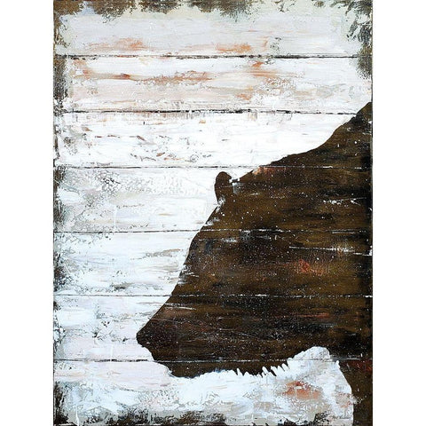 Wild Bear portrait Black Modern Wood Framed Art Print with Double Matting by Cusson, Marie Elaine