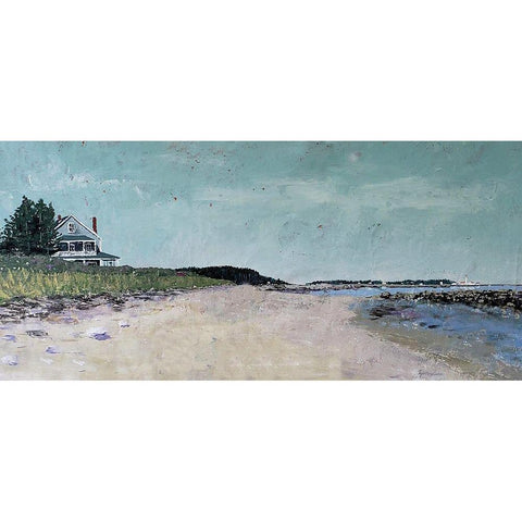 Metis Beach I Black Modern Wood Framed Art Print by Cusson, Marie Elaine