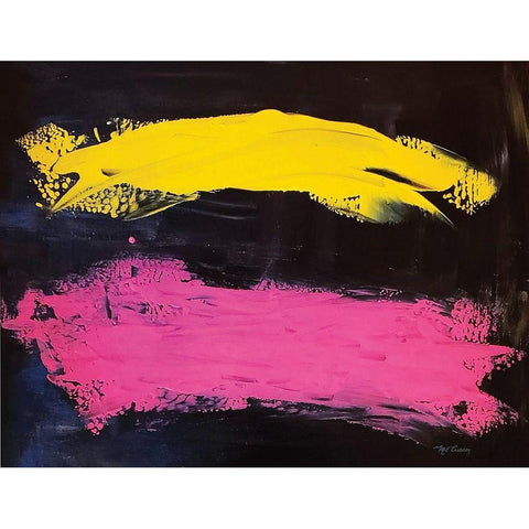Bright Abstract landscape Black Modern Wood Framed Art Print by Cusson, Marie Elaine