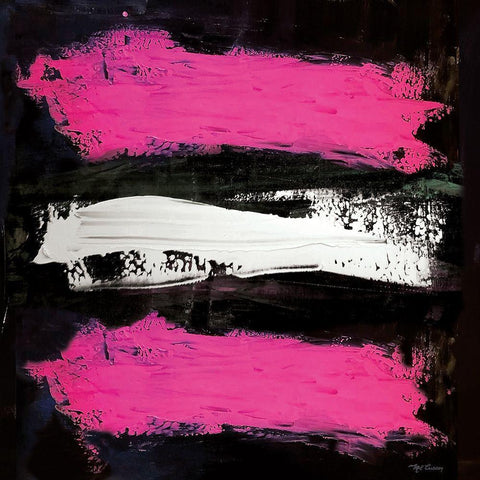 Bright Abstract square Black Modern Wood Framed Art Print with Double Matting by Cusson, Marie Elaine
