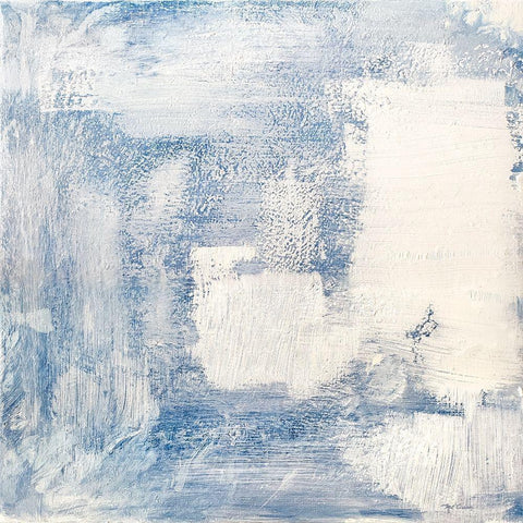 Frosty Abstract White Modern Wood Framed Art Print by Cusson, Marie Elaine
