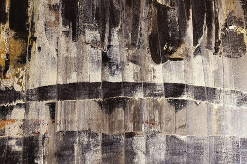 Neutral Stripes I Black Ornate Wood Framed Art Print with Double Matting by Cusson, Marie Elaine