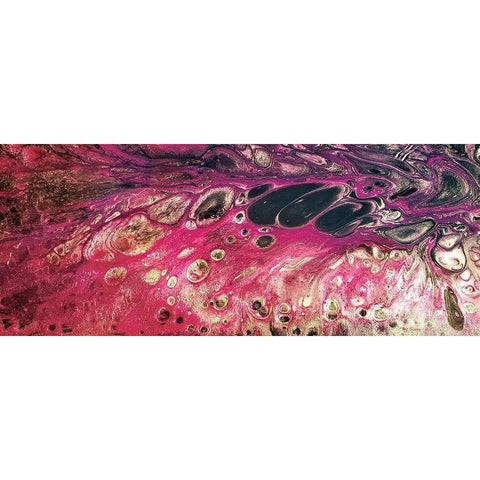 Lava Dance panel II Black Modern Wood Framed Art Print by Cusson, Marie Elaine