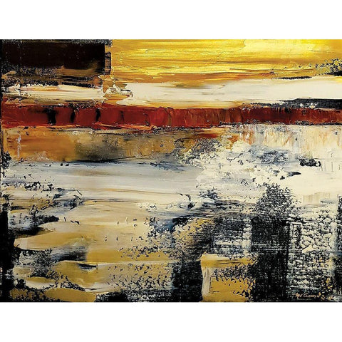 Modern Abstract II landscape White Modern Wood Framed Art Print by Cusson, Marie Elaine