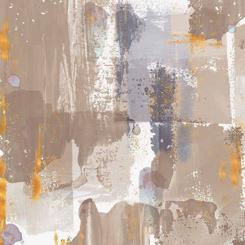 Icescape Abstract Grey Gold IV White Modern Wood Framed Art Print with Double Matting by Northern Lights