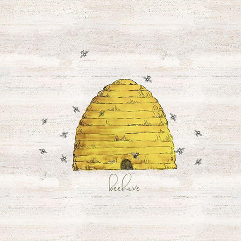 Bees Life V-Beehive Black Ornate Wood Framed Art Print with Double Matting by Reed, Tara