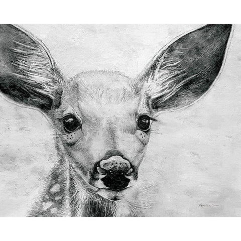 Portrait of a Fawn Black Modern Wood Framed Art Print by Cusson, Marie Elaine