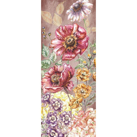 Wildflower Medley panel gold II Gold Ornate Wood Framed Art Print with Double Matting by Tre Sorelle Studios