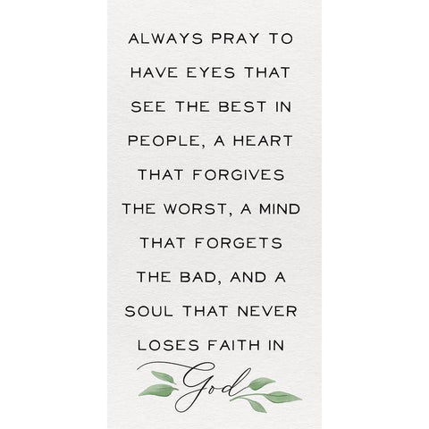 Inspirational Life panel I-Always Pray Black Modern Wood Framed Art Print with Double Matting by HM Design