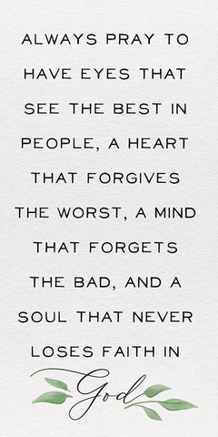 Inspirational Life panel I-Always Pray White Modern Wood Framed Art Print with Double Matting by HM Design