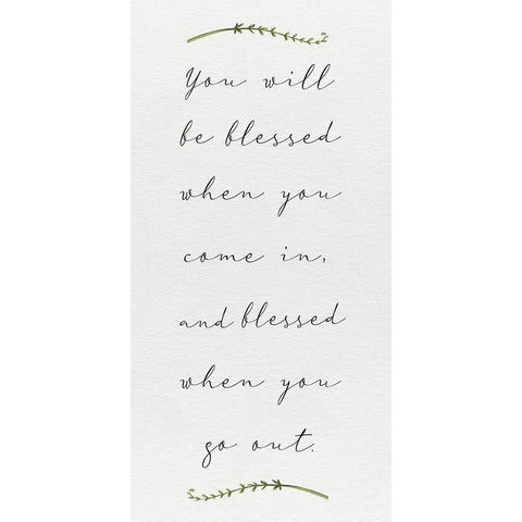 Inspirational Life panel IV-Blessed White Modern Wood Framed Art Print by HM Design