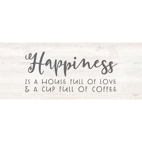 Coffee Kitchen Humor panel II-Happiness Black Modern Wood Framed Art Print with Double Matting by Reed, Tara