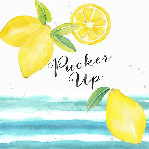 Fresh Fruit Sentiment IV-Lemon Black Ornate Wood Framed Art Print with Double Matting by Coulter, Cynthia