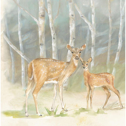 Woodland Reflections IV-Doe Gold Ornate Wood Framed Art Print with Double Matting by Coulter, Cynthia