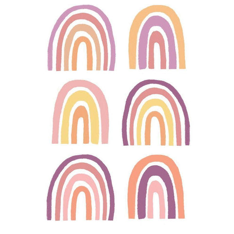 Rainbow Sentiment I White Modern Wood Framed Art Print by HM Design