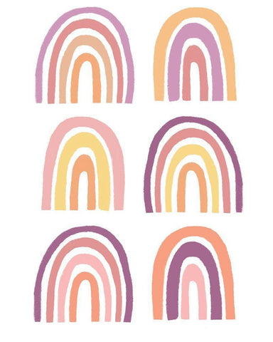 Rainbow Sentiment I White Modern Wood Framed Art Print with Double Matting by HM Design