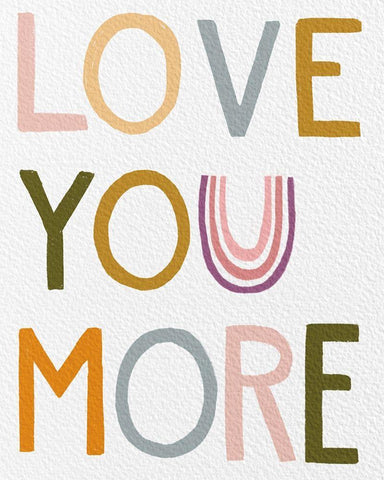 Rainbow Sentiment II-Love White Modern Wood Framed Art Print with Double Matting by HM Design