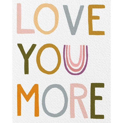 Rainbow Sentiment II-Love Gold Ornate Wood Framed Art Print with Double Matting by HM Design