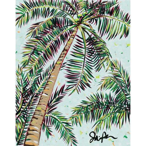 Palmtop II Gold Ornate Wood Framed Art Print with Double Matting by Augustine, Jodi