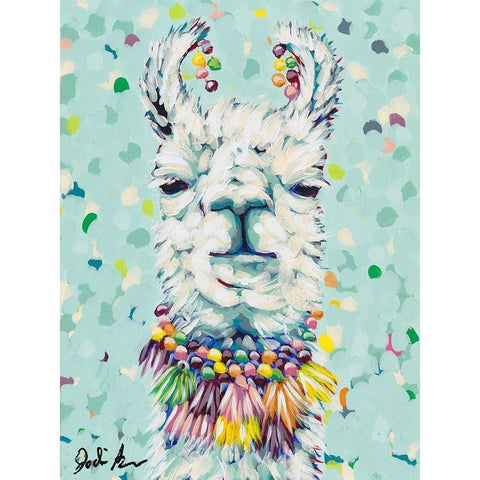 Drama Llama I Black Modern Wood Framed Art Print by Augustine, Jodi
